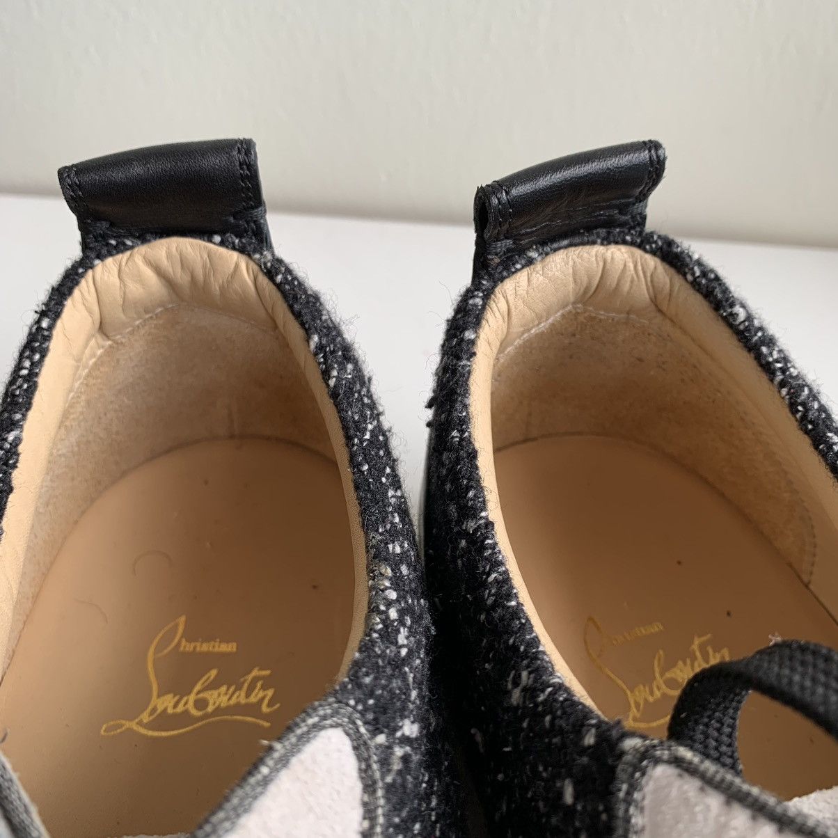 Christian Louboutin Black & White Tweed Lowtop with Toe Stud Size US 12 / EU 45 - 11 Thumbnail