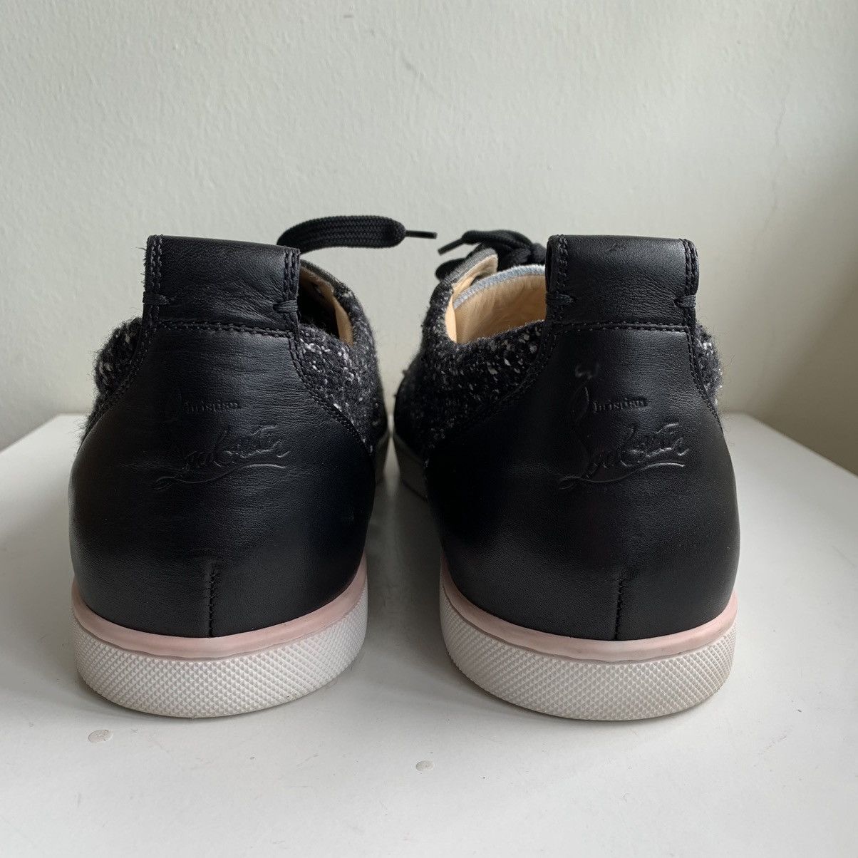 Christian Louboutin Black & White Tweed Lowtop with Toe Stud Size US 12 / EU 45 - 4 Thumbnail