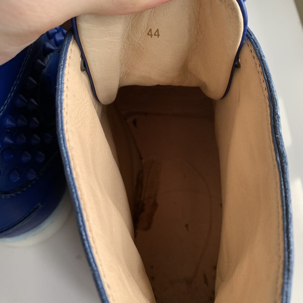 Christian Louboutin High Top Blue Sneakers with Blue Studded Toe Size US 11 / EU 44 - 8 Thumbnail
