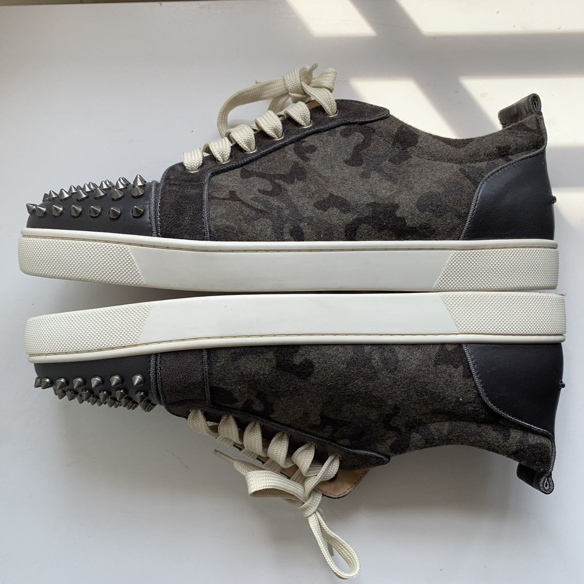 Christian Louboutin Low Top Grey Camo Wool Sneaker Size US 11.5 / EU 44-45 - 14 Thumbnail