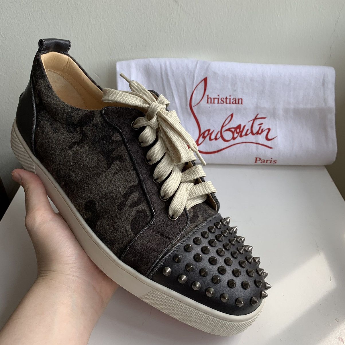 Christian Louboutin Low Top Grey Camo Wool Sneaker Size US 11.5 / EU 44-45 - 1 Thumbnail