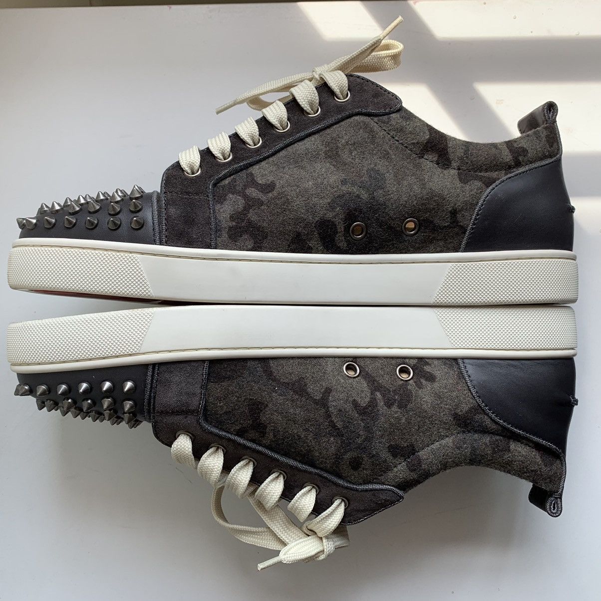 Christian Louboutin Low Top Grey Camo Wool Sneaker Size US 11.5 / EU 44-45 - 13 Thumbnail