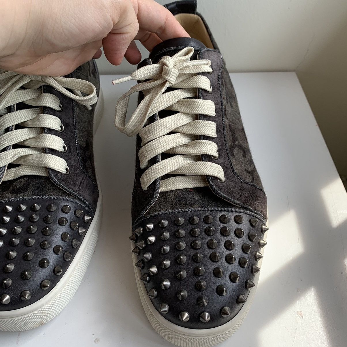 Christian Louboutin Low Top Grey Camo Wool Sneaker Size US 11.5 / EU 44-45 - 5 Thumbnail