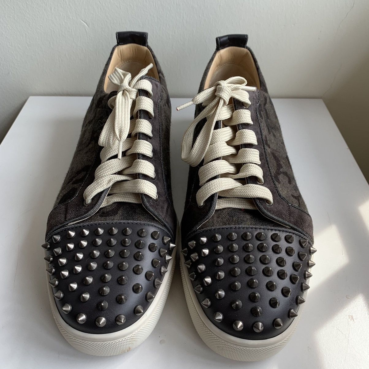 Christian Louboutin Low Top Grey Camo Wool Sneaker Size US 11.5 / EU 44-45 - 3 Thumbnail