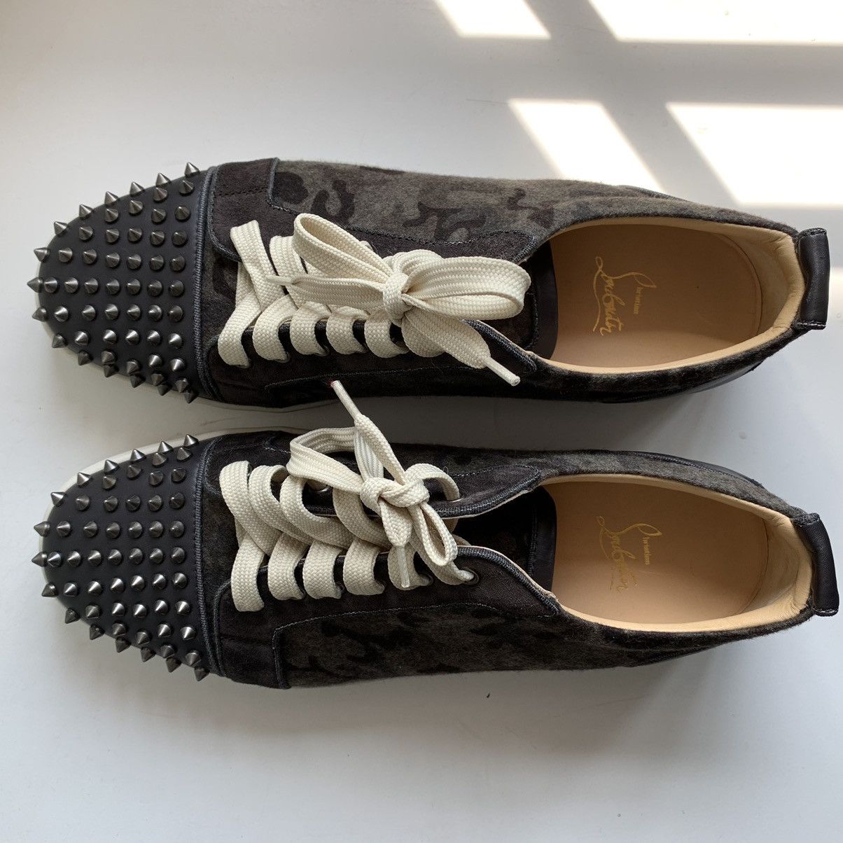Christian Louboutin Low Top Grey Camo Wool Sneaker Size US 11.5 / EU 44-45 - 12 Thumbnail