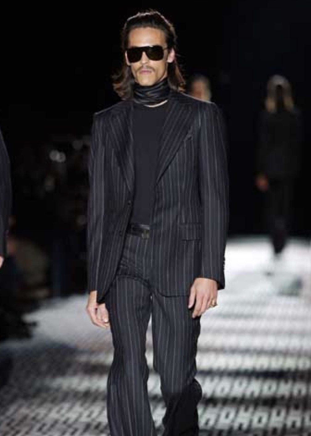Vintage 2000s Gucci By Tom Ford Striped Jacket & Trousers Suit Set Size XL