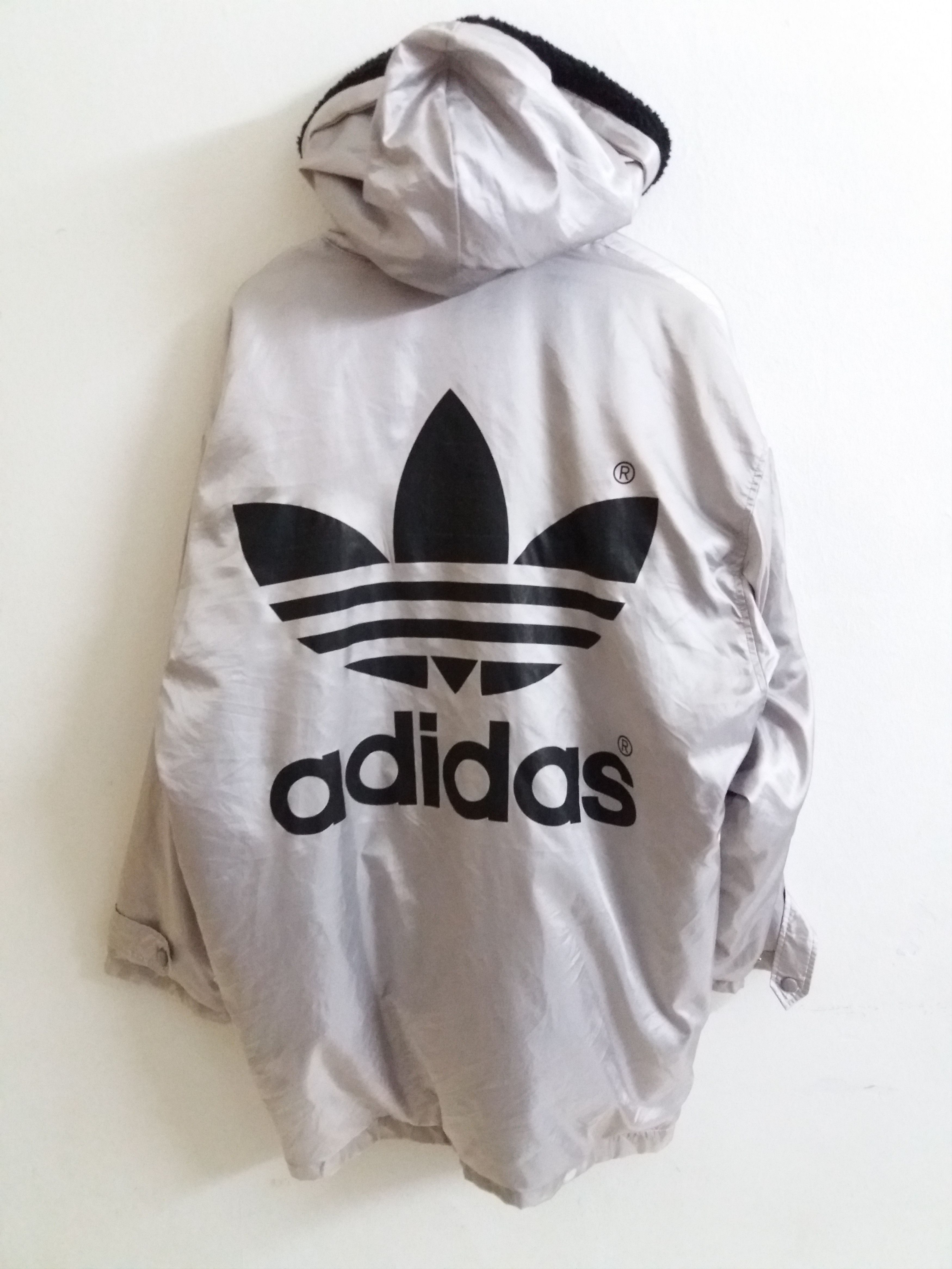 Adidas Vintage Adidas Trefoil Long Jacket Big Logo Armpit 27"x35" Size US XL / EU 56 / 4 - 1 Thumbnail