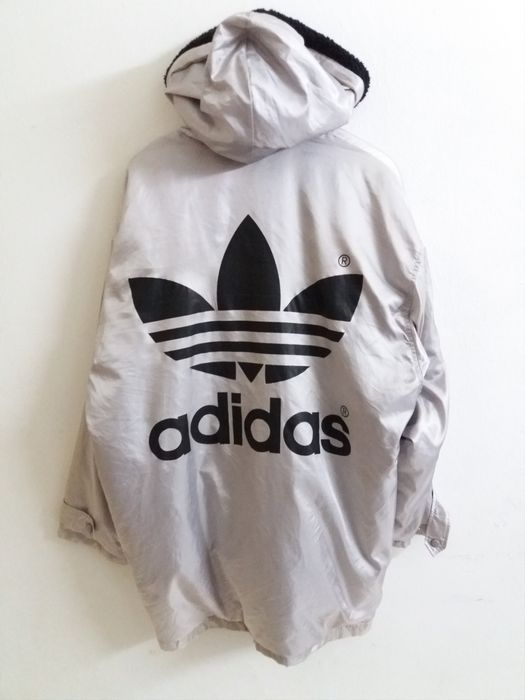 Adidas Vintage Adidas Trefoil Long Jacket Big Logo Armpit 27