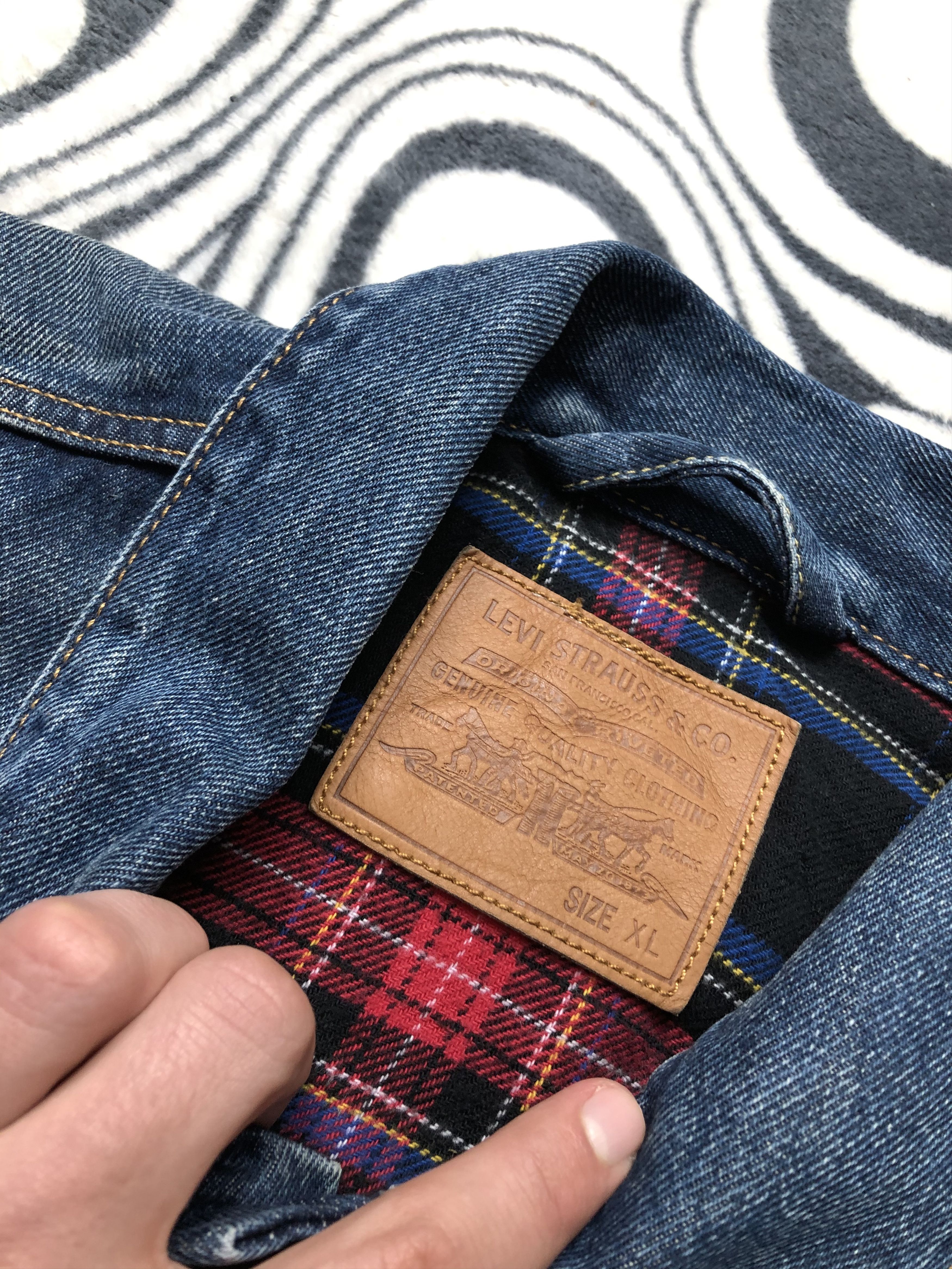 Levi's Levi's Big E Premium Denim Plaid Lined Mens Jacket Size US XL / EU 56 / 4 - 6 Thumbnail