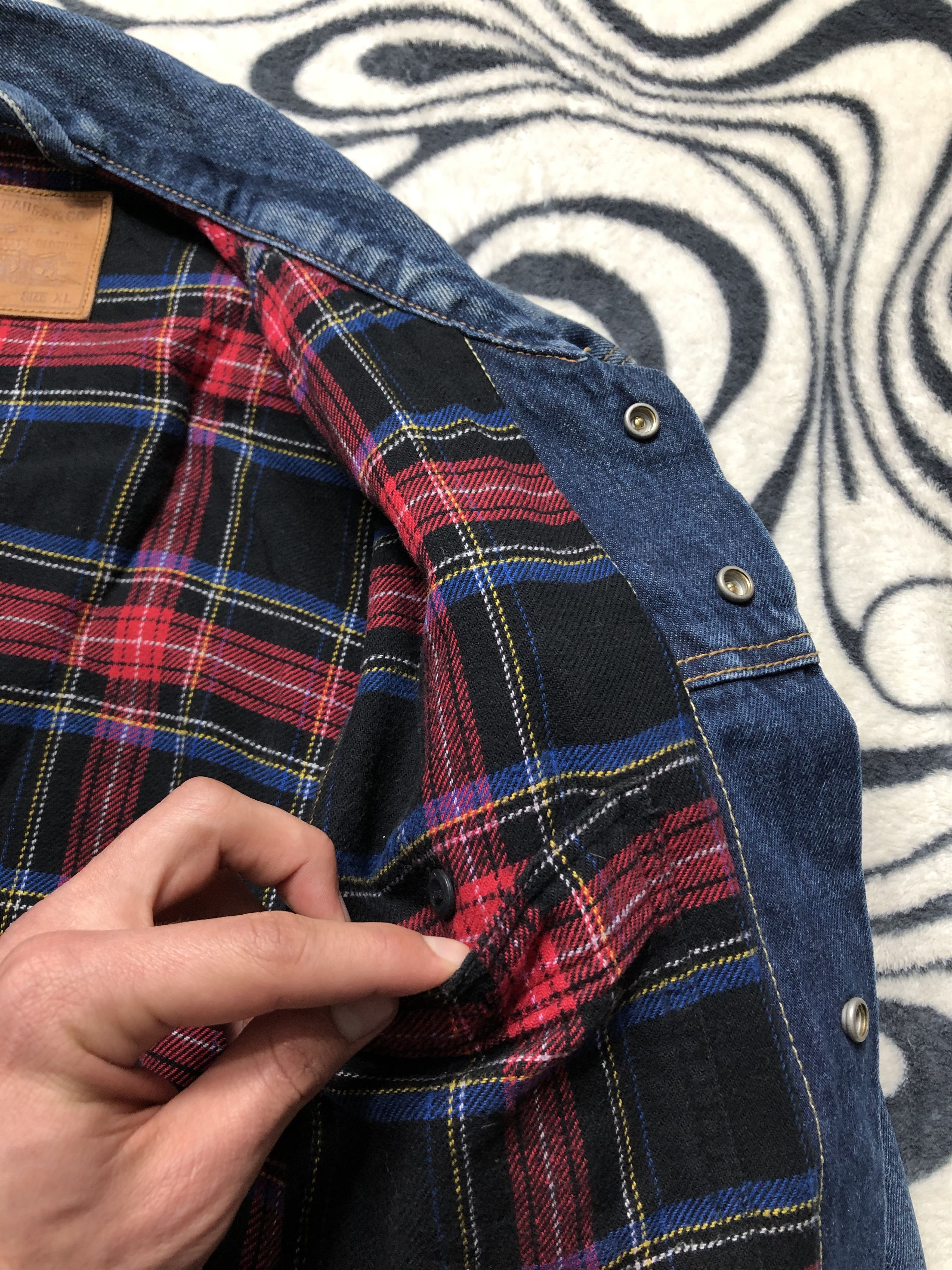 Levi's Levi's Big E Premium Denim Plaid Lined Mens Jacket Size US XL / EU 56 / 4 - 8 Thumbnail