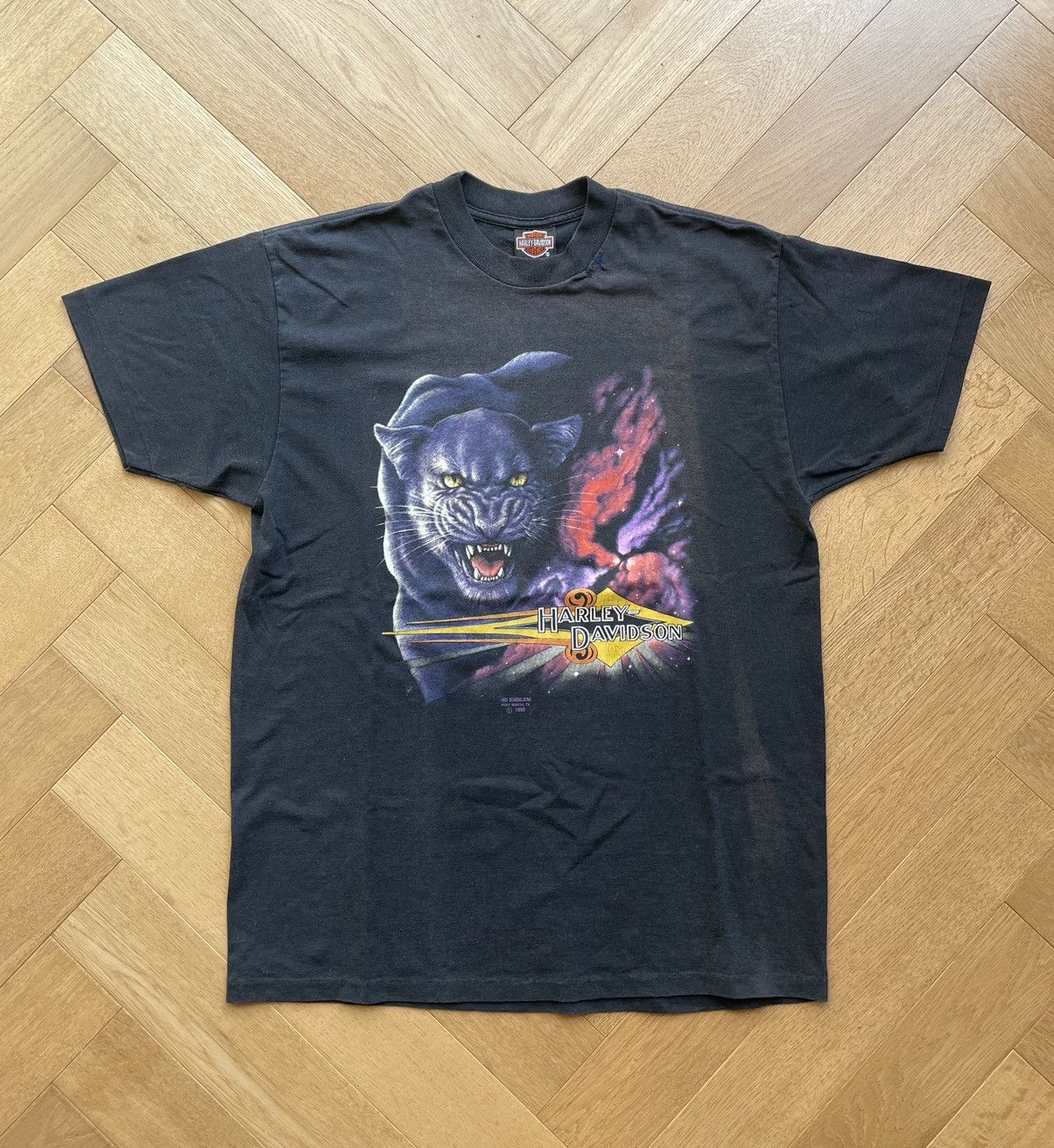 Harley Davidson × Vintage LAST DROP Vtg Harley Davidson T Shirt 3D 