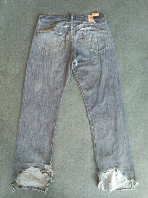 Levi's × Vintage Vintage Levis 501 Straight Leg Distressed Jeans 36x34 Size US 36 / EU 52 - 2 Thumbnail