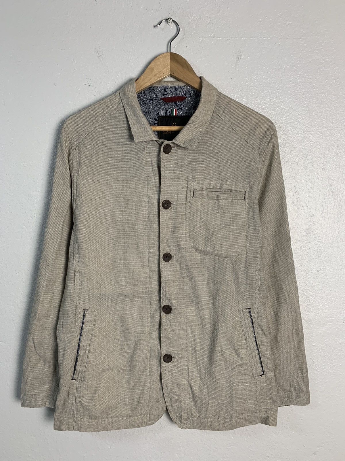 image of Designer Gianni Valentino Shirt Jacket in Grey, Men's (Size Medium)