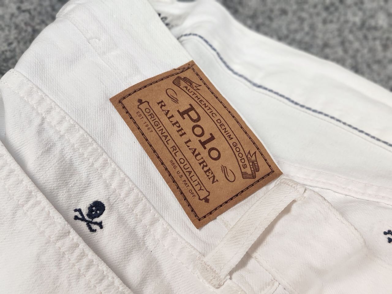Polo Ralph Lauren Polo Ralph Lauren white Monogram Jeans skull logo Denim Size US 36 / EU 52 - 19 Thumbnail