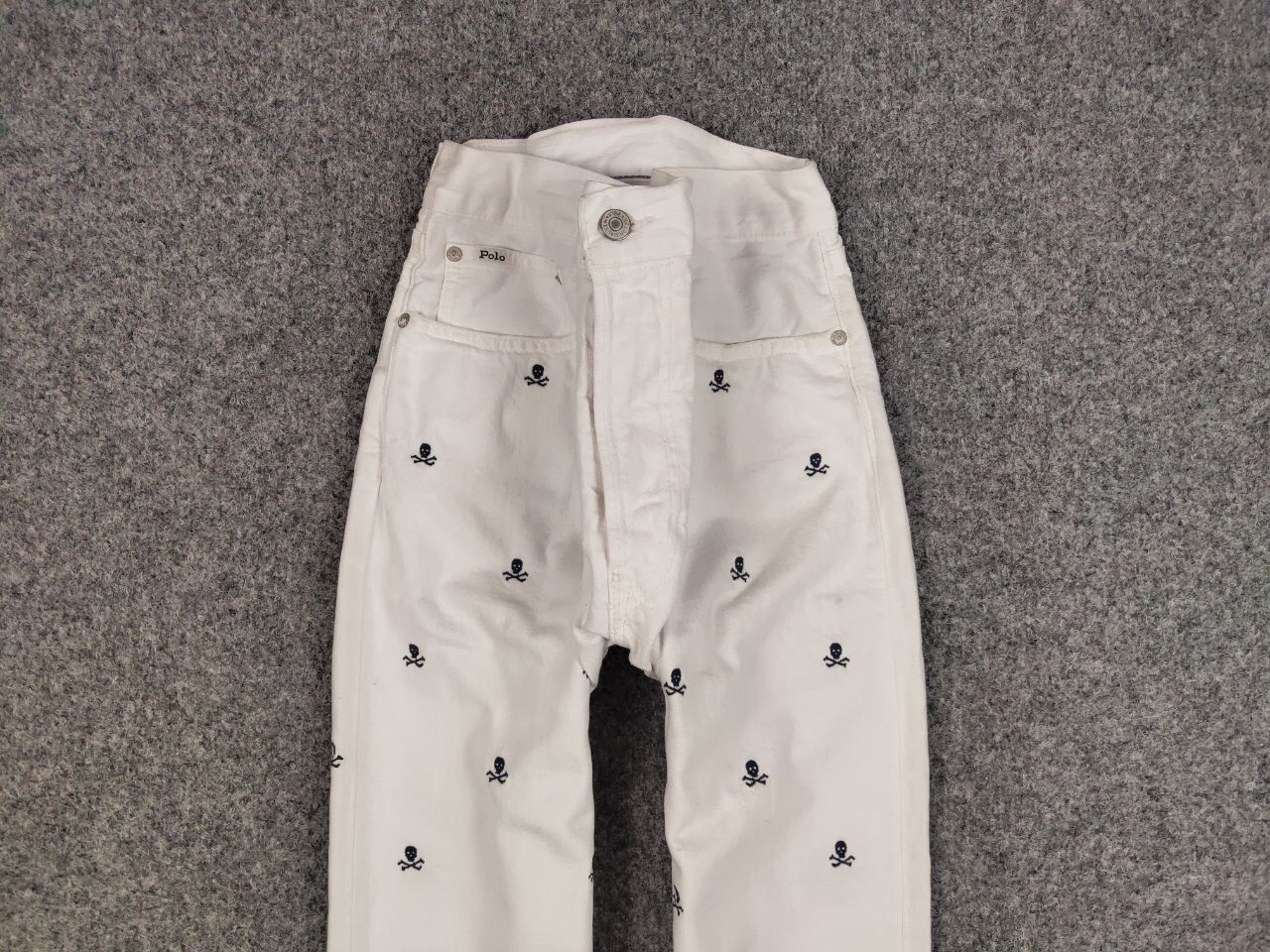 Polo Ralph Lauren Polo Ralph Lauren white Monogram Jeans skull logo Denim Size US 36 / EU 52 - 7 Thumbnail