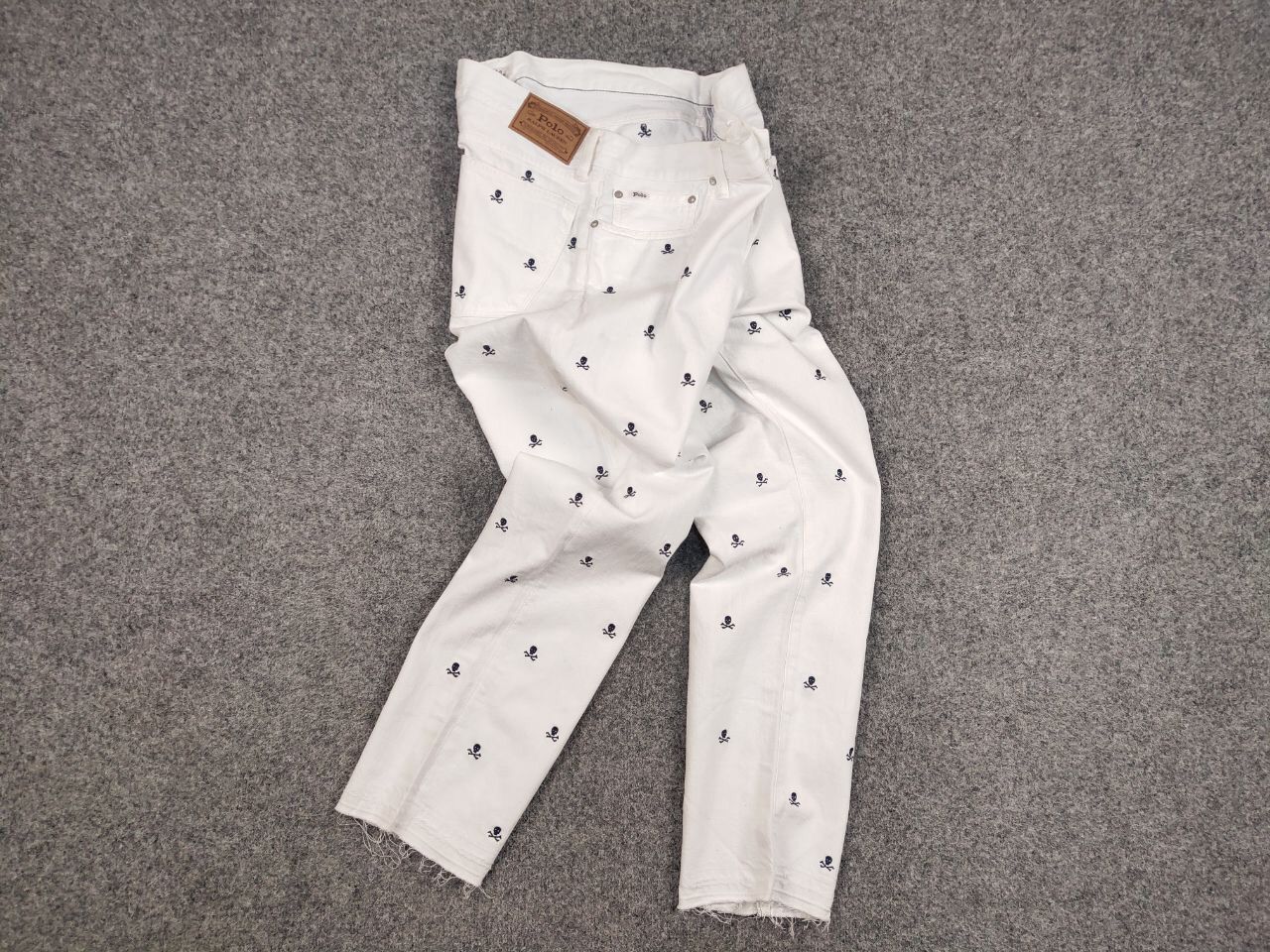 Polo Ralph Lauren Polo Ralph Lauren white Monogram Jeans skull logo Denim Size US 36 / EU 52 - 17 Thumbnail
