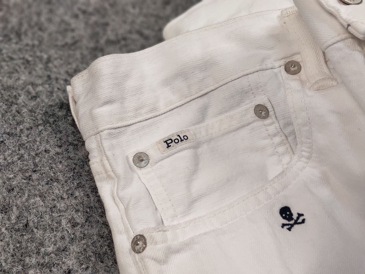 Polo Ralph Lauren Polo Ralph Lauren white Monogram Jeans skull logo Denim Size US 36 / EU 52 - 11 Thumbnail