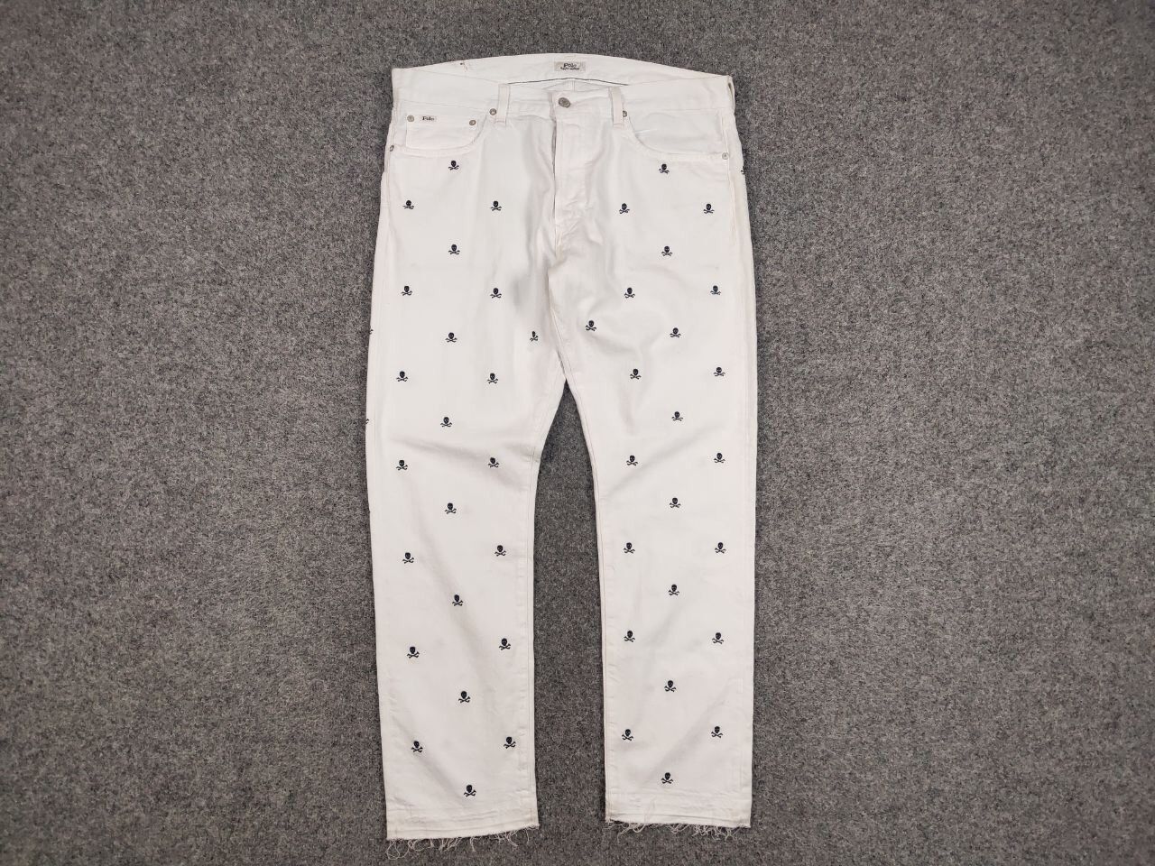 Polo Ralph Lauren Polo Ralph Lauren white Monogram Jeans skull logo Denim Size US 36 / EU 52 - 14 Thumbnail