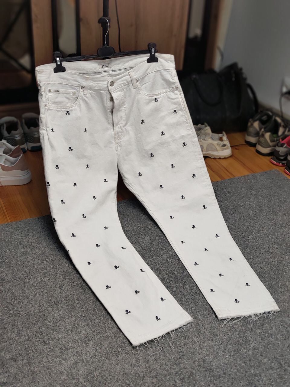 Polo Ralph Lauren Polo Ralph Lauren white Monogram Jeans skull logo Denim Size US 36 / EU 52 - 23 Thumbnail