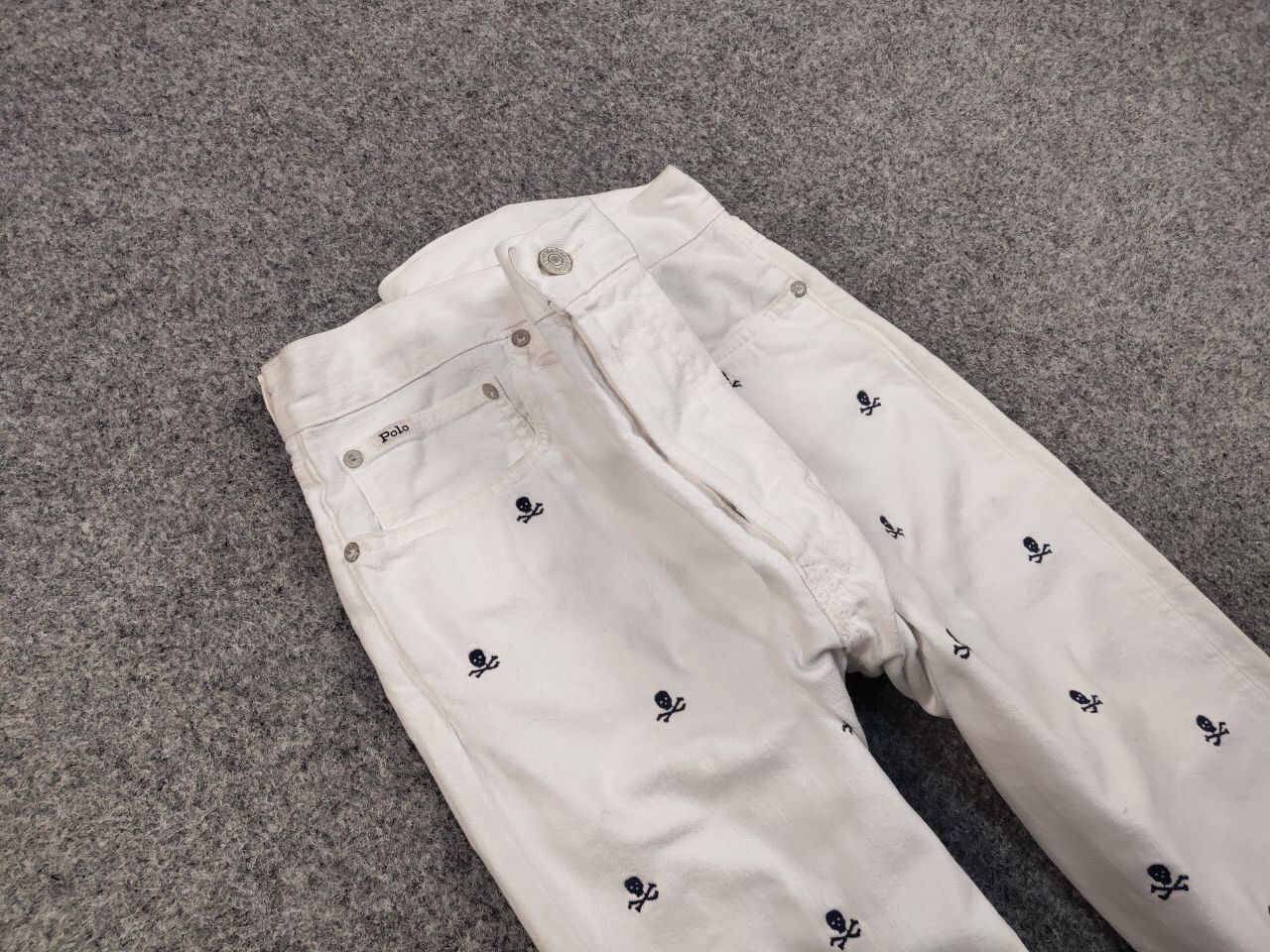 Polo Ralph Lauren Polo Ralph Lauren white Monogram Jeans skull logo Denim Size US 36 / EU 52 - 10 Thumbnail