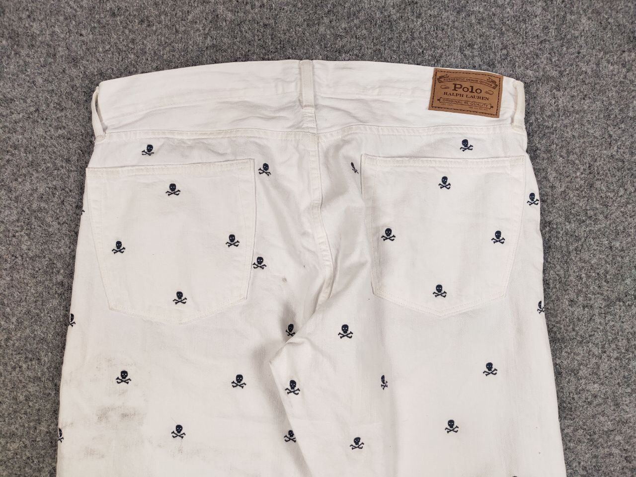 Polo Ralph Lauren Polo Ralph Lauren white Monogram Jeans skull logo Denim Size US 36 / EU 52 - 16 Thumbnail