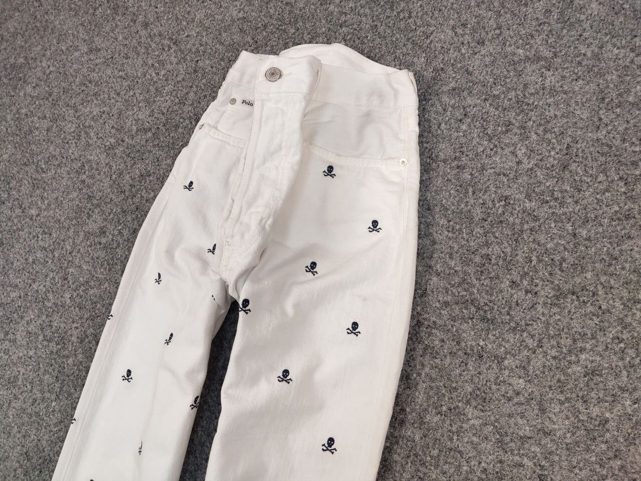 Polo Ralph Lauren Polo Ralph Lauren white Monogram Jeans skull logo Denim Size US 36 / EU 52 - 4 Thumbnail