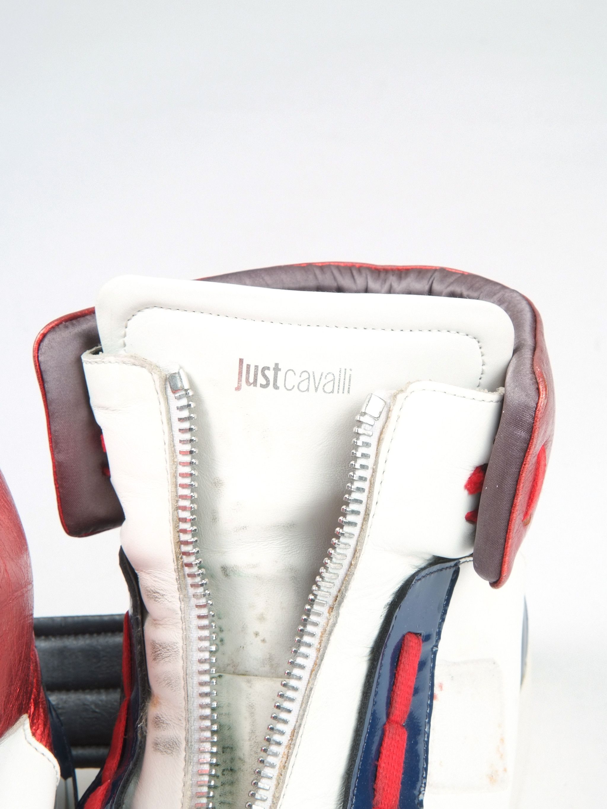 Just Cavalli × Raf Simons × Vintage RaRe Vintage Just Cavalli Leather Hi-Top Zip Sneakers US12 Size US 12 / EU 45 - 4 Thumbnail