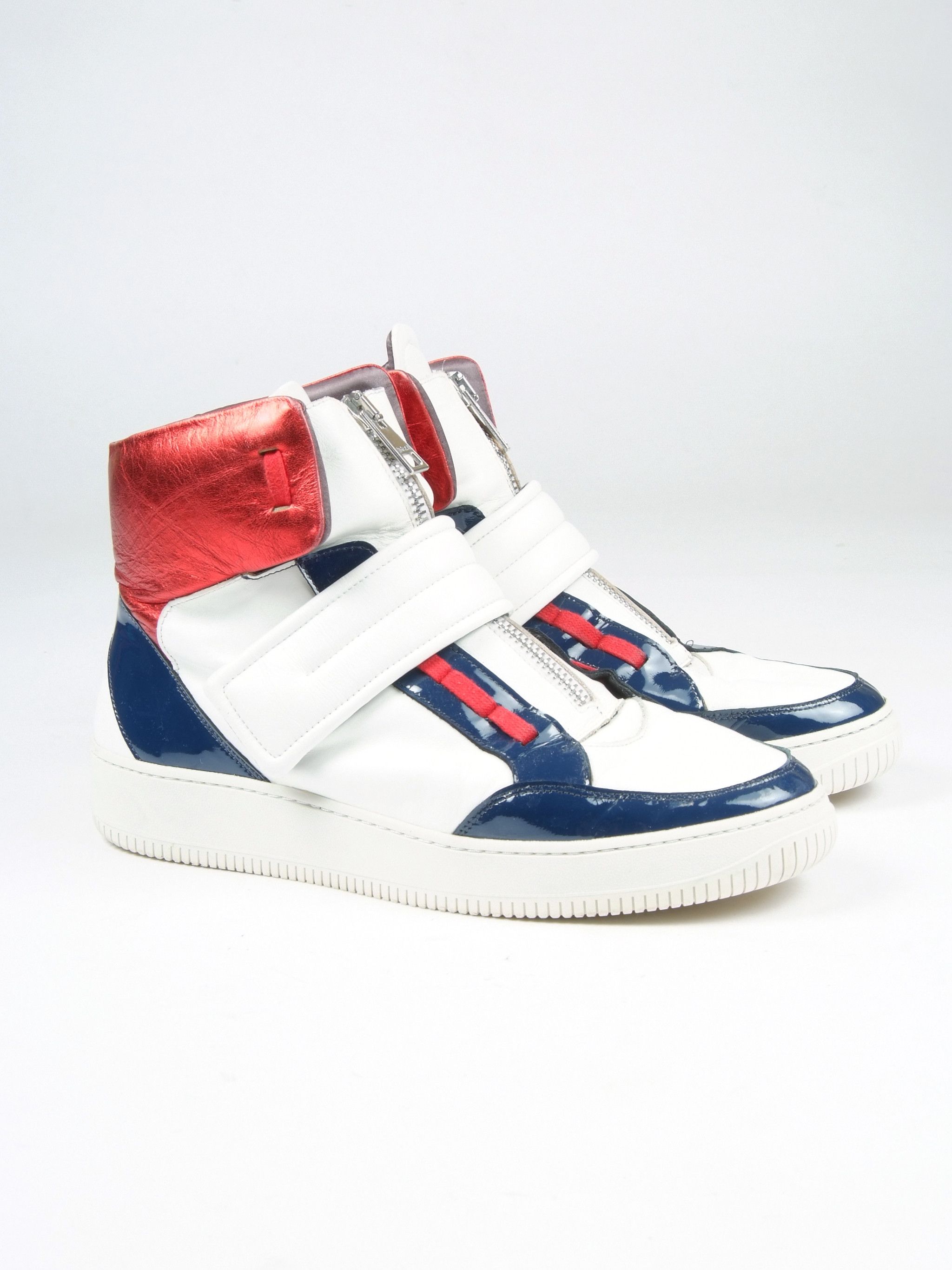Just Cavalli × Raf Simons × Vintage RaRe Vintage Just Cavalli Leather Hi-Top Zip Sneakers US12 Size US 12 / EU 45 - 1 Thumbnail