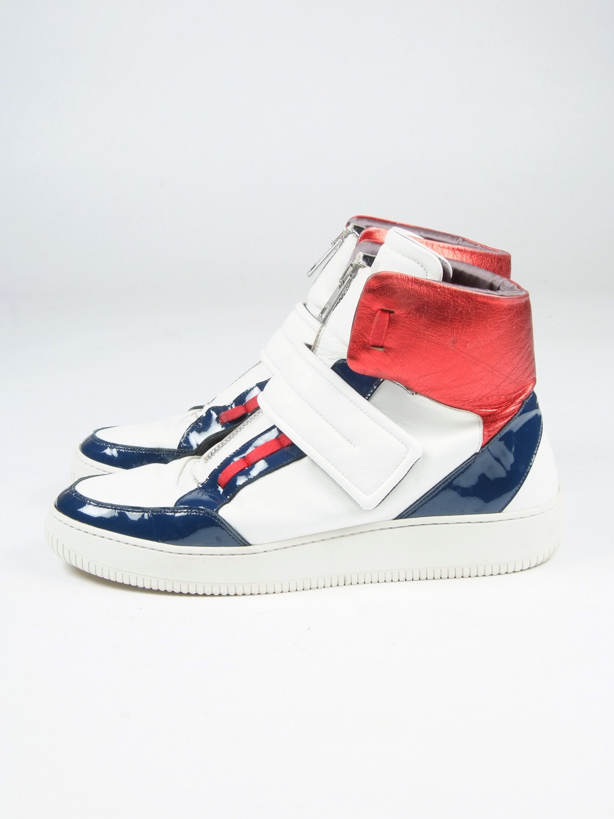 Just Cavalli × Raf Simons × Vintage RaRe Vintage Just Cavalli Leather Hi-Top Zip Sneakers US12 Size US 12 / EU 45 - 2 Thumbnail