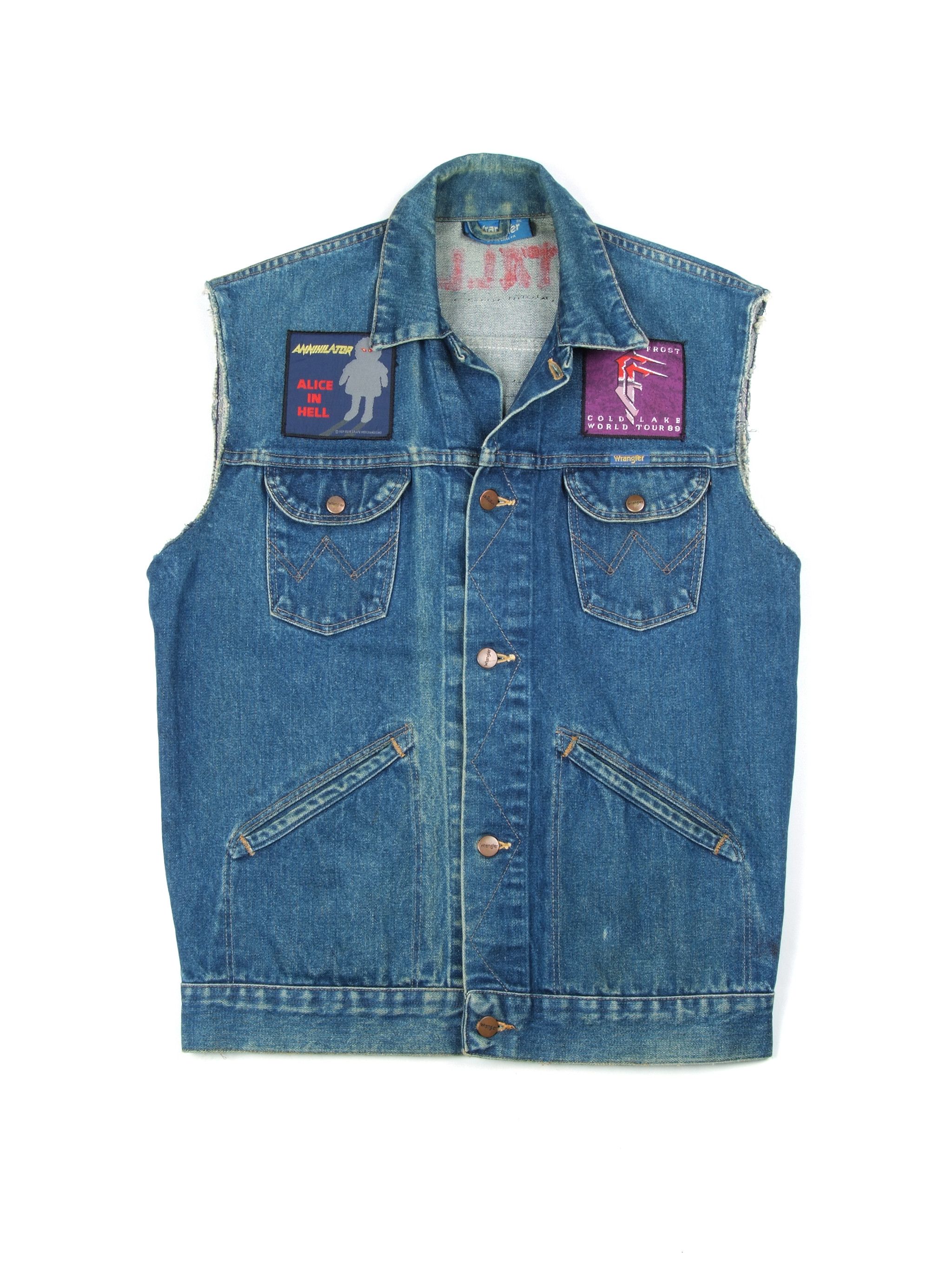 Band Tees × Wrangler 80's Wrangler Denim Vest With OG Rock Patches Hand Paint Size US M / EU 48-50 / 2 - 1 Thumbnail