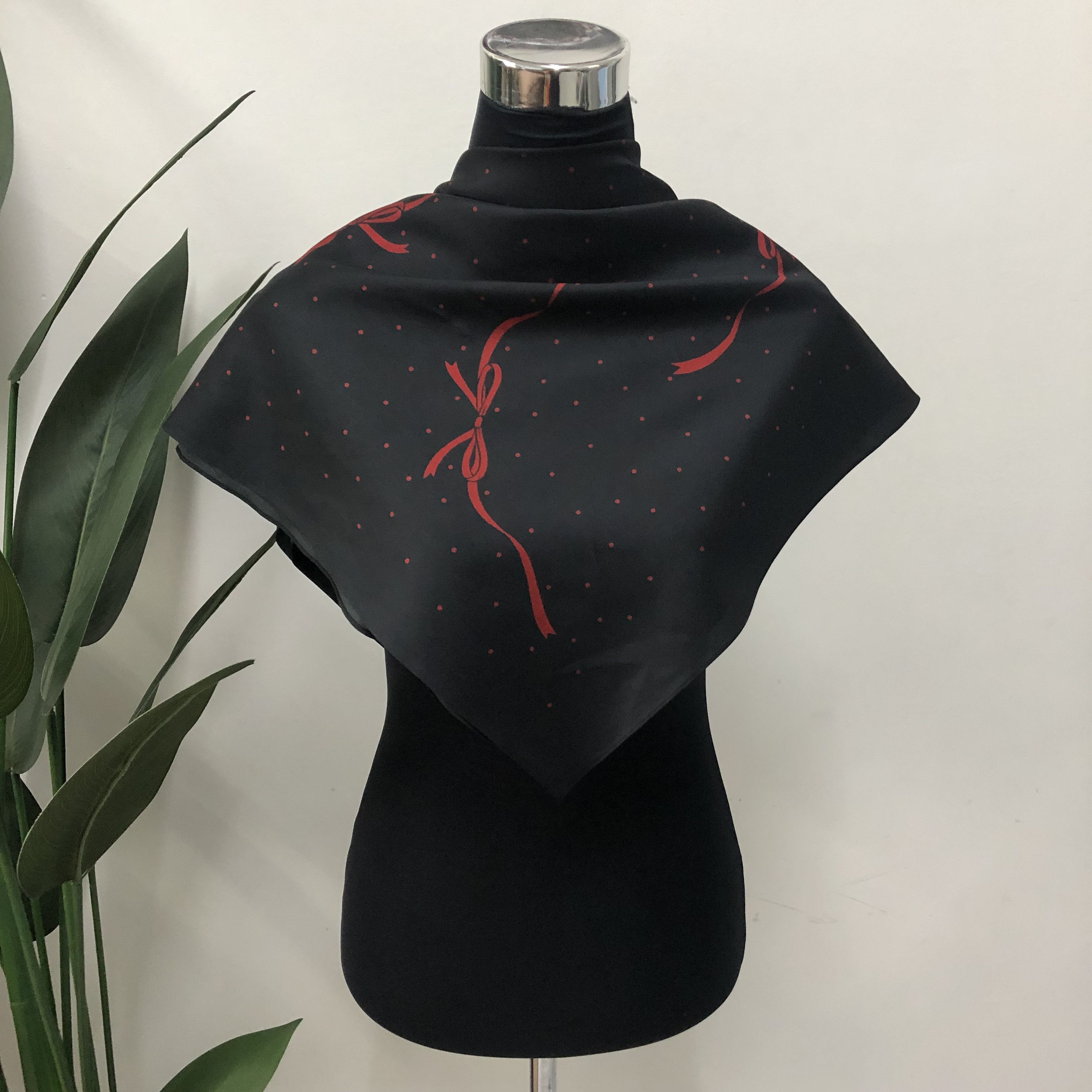Japanese Brand Junko Koshino Japan Ribbons Polka Dot Silk Scarves #225-H Size ONE SIZE - 4 Thumbnail