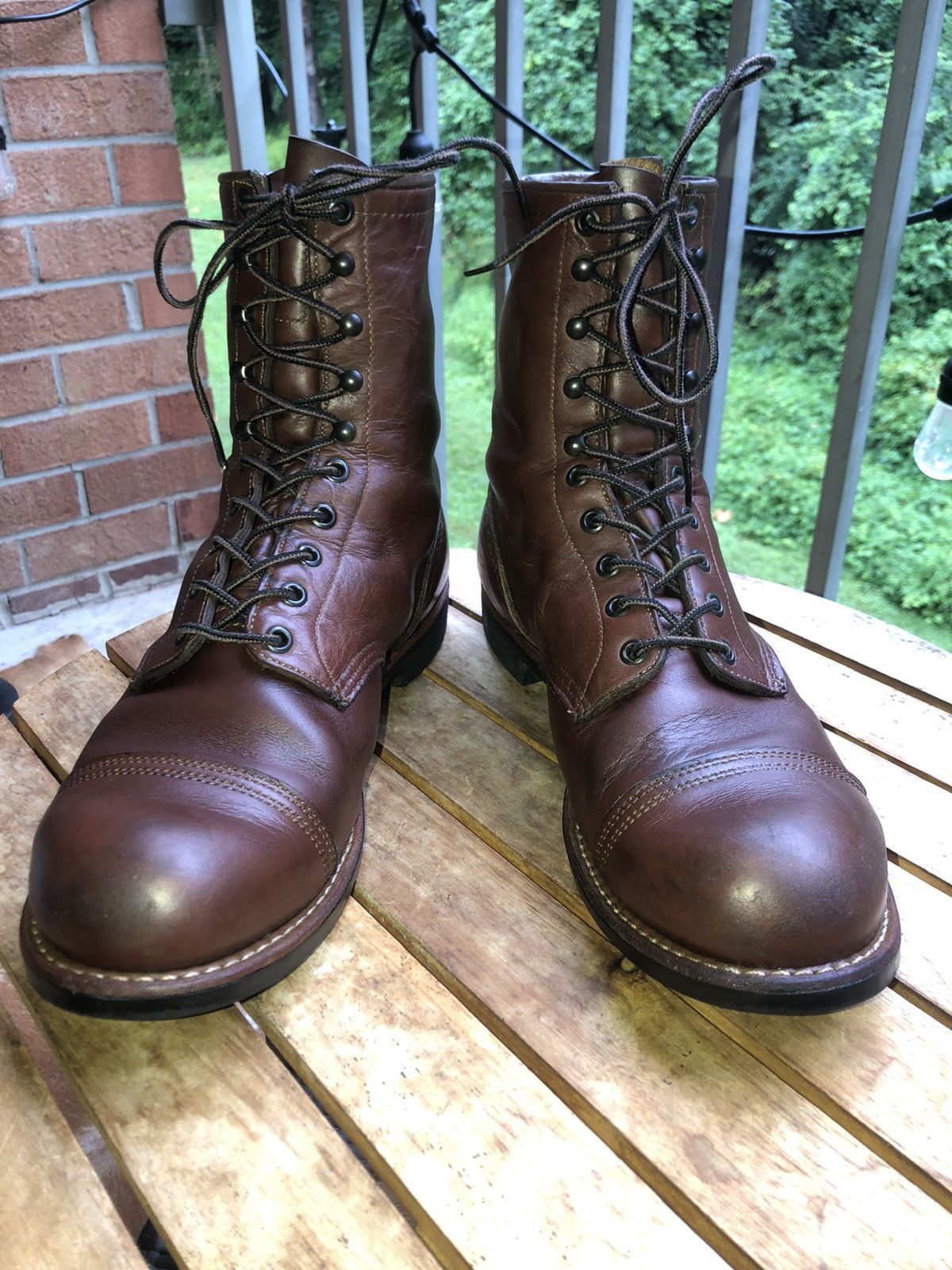 Red Wing Indian Motorcycle Brown Leather Boots 4313 Spirit Lake Size 11D Rare 4313 Indian Spirit Lake Boots Bike Iron Ranger Motorcycle  main image 2