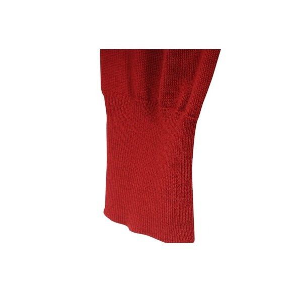Burberry Crewneck Sweater Red Wool Pullover Checkered Patch Size XS / US 0-2 / IT 36-38 - 4 Thumbnail