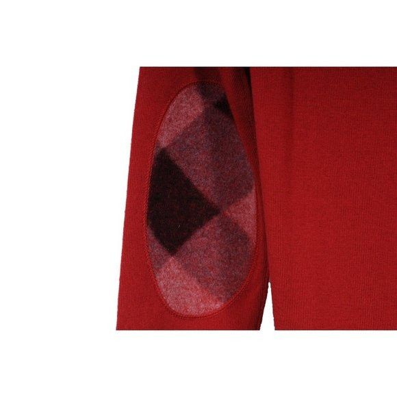Burberry Crewneck Sweater Red Wool Pullover Checkered Patch Size XS / US 0-2 / IT 36-38 - 6 Thumbnail