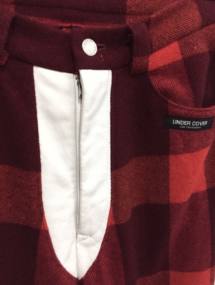 Jun Takahashi × Undercover Archival Red Tartan Bondage Punker Wool Cashmere Pants Size US 28 / EU 44 - 3 Thumbnail