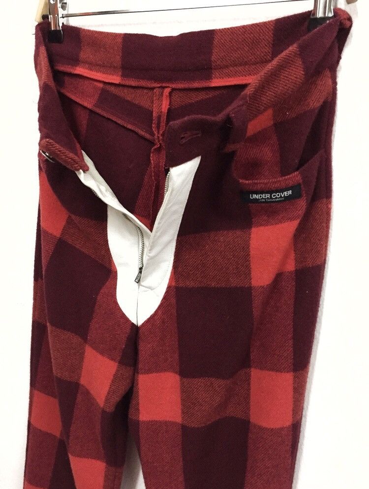 Jun Takahashi × Undercover Archival Red Tartan Bondage Punker Wool Cashmere Pants Size US 28 / EU 44 - 6 Thumbnail