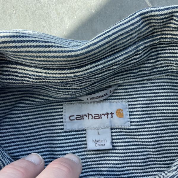 Vintage Carhartt Pinstripe Pullover Jacket | Grailed