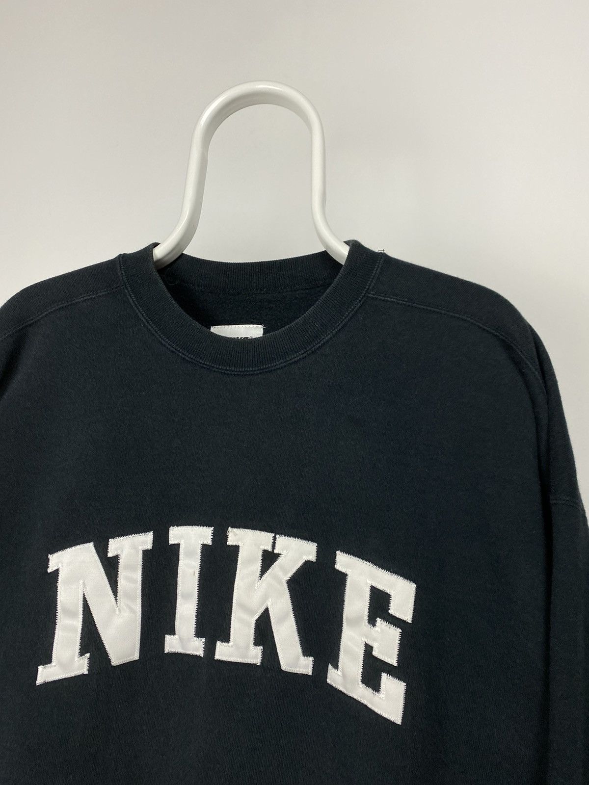 Vintage 90s Kappa Black Embroidered Spell-Out Logo Sweater Crewneck Jumper XL