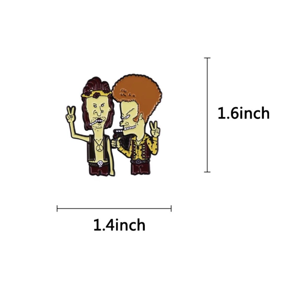 Beavis And Butthead Enamel Pin – Retro 90s MTV Mike Judge Cartoon Lapel Pin Badge
