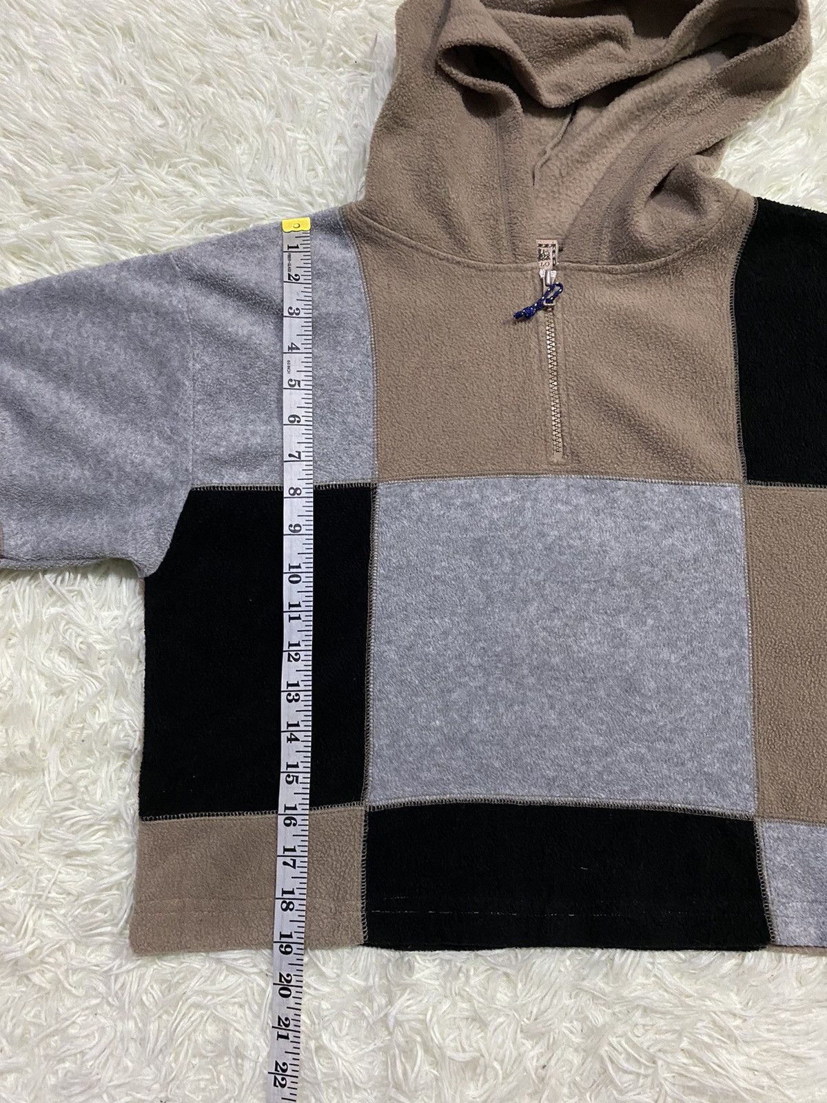 Japanese Brand Mountain Fleece Patchwork Hoodie Jumper Size US M / EU 48-50 / 2 - 12 Thumbnail