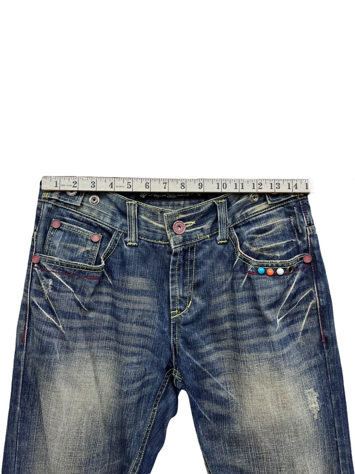 Red Clouds Collective 🔥REDPEPPER Embroidery Wings Flare Distressed Denim Size US 29 - 19 Thumbnail