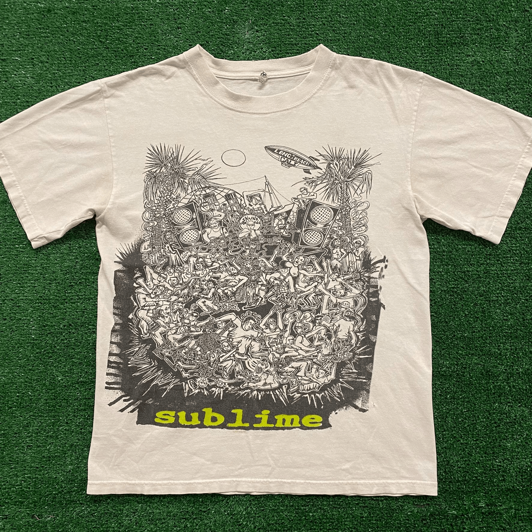 image of Band Tees x Sublime Mosh Pit Vintage Punk Band T-Shirt in White, Men's (Size Medium)