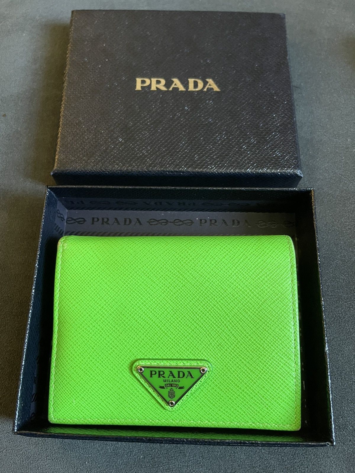 Prada ★ Rare Neon Green Prada Wallet ★ Grailed