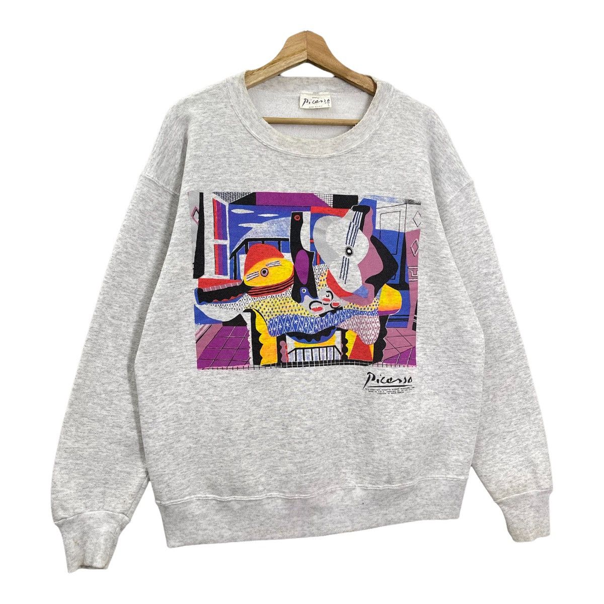 Art Comes First Vintage 90s Picasso Big Logo Crewneck Sweatshirt Size L Size US L / EU 52-54 / 3 - 2 Thumbnail
