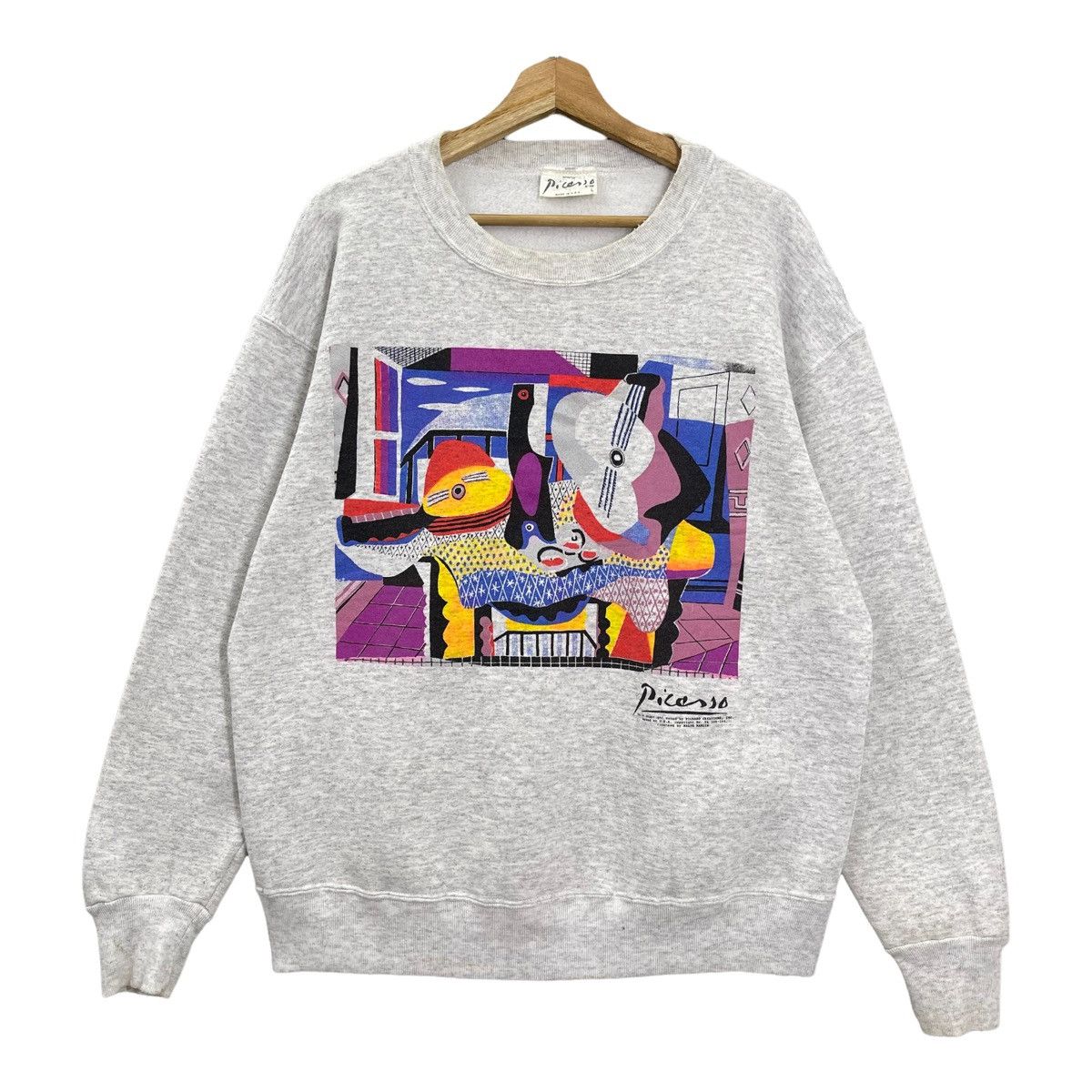 Art Comes First Vintage 90s Picasso Big Logo Crewneck Sweatshirt Size L Size US L / EU 52-54 / 3 - 1 Thumbnail