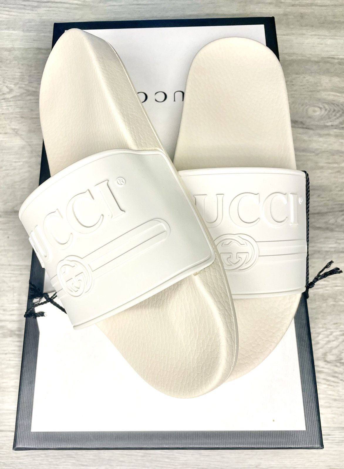 Gucci Gucci Logo St Rubber Slides 