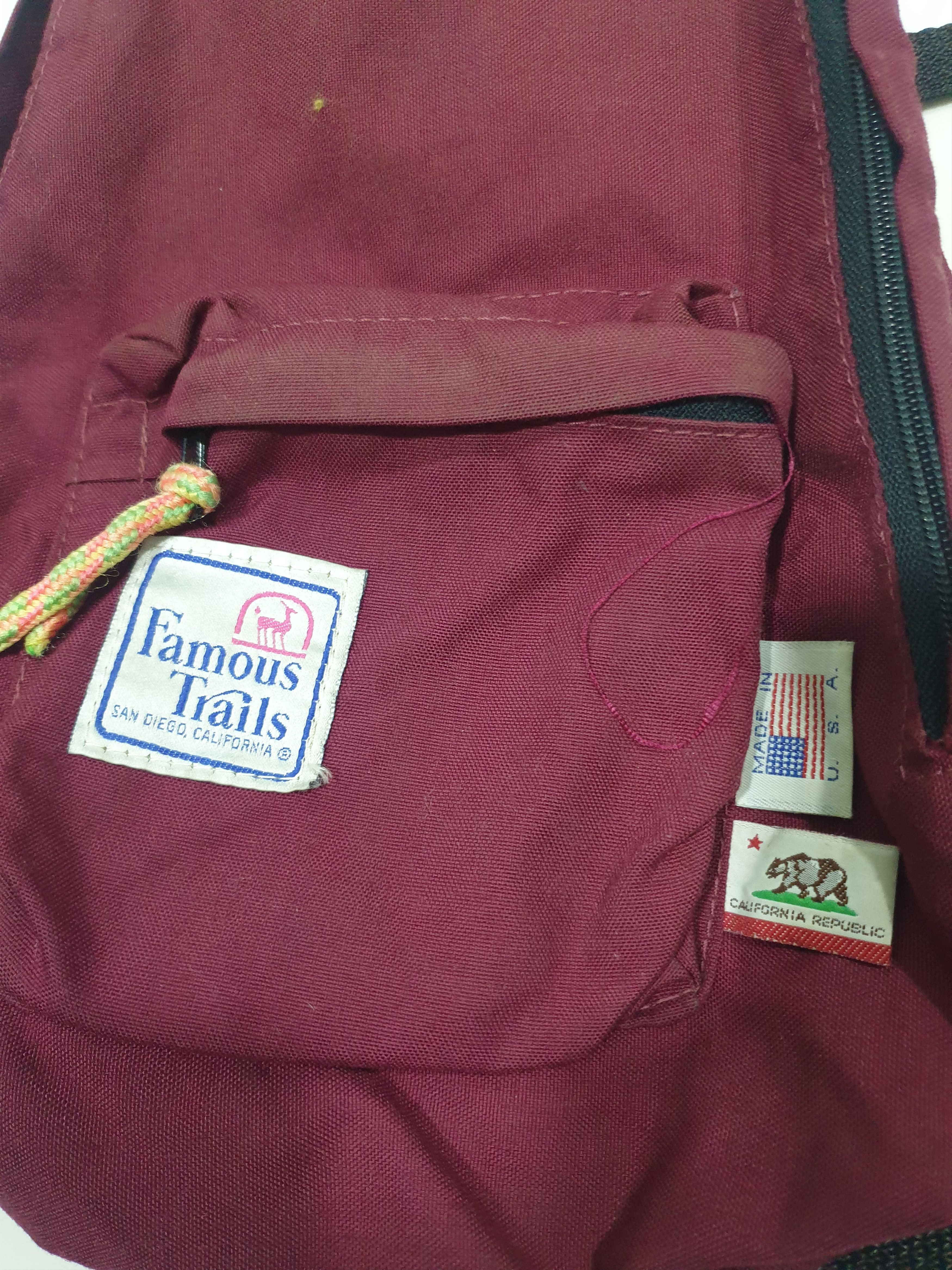 Japanese Brand 💥Republic California Maroon backpack Size ONE SIZE - 8 Thumbnail