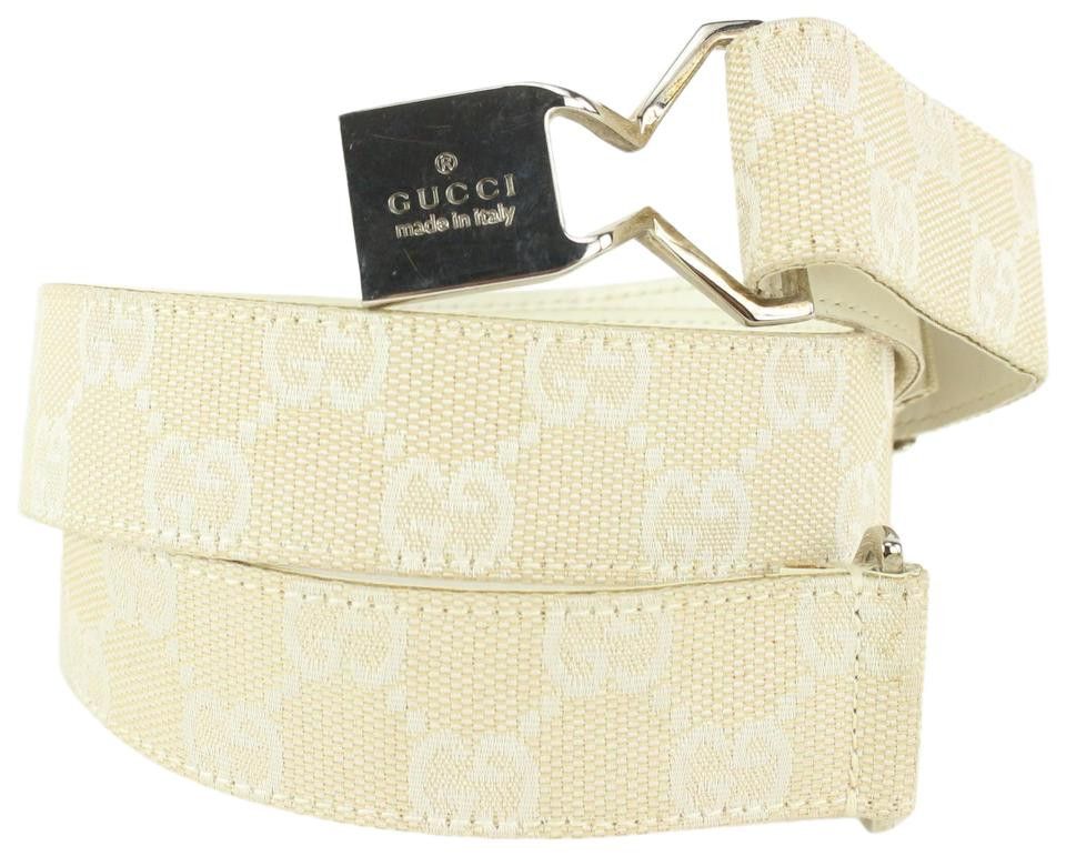 Gucci Ivory Monogram GG Belt 2G929