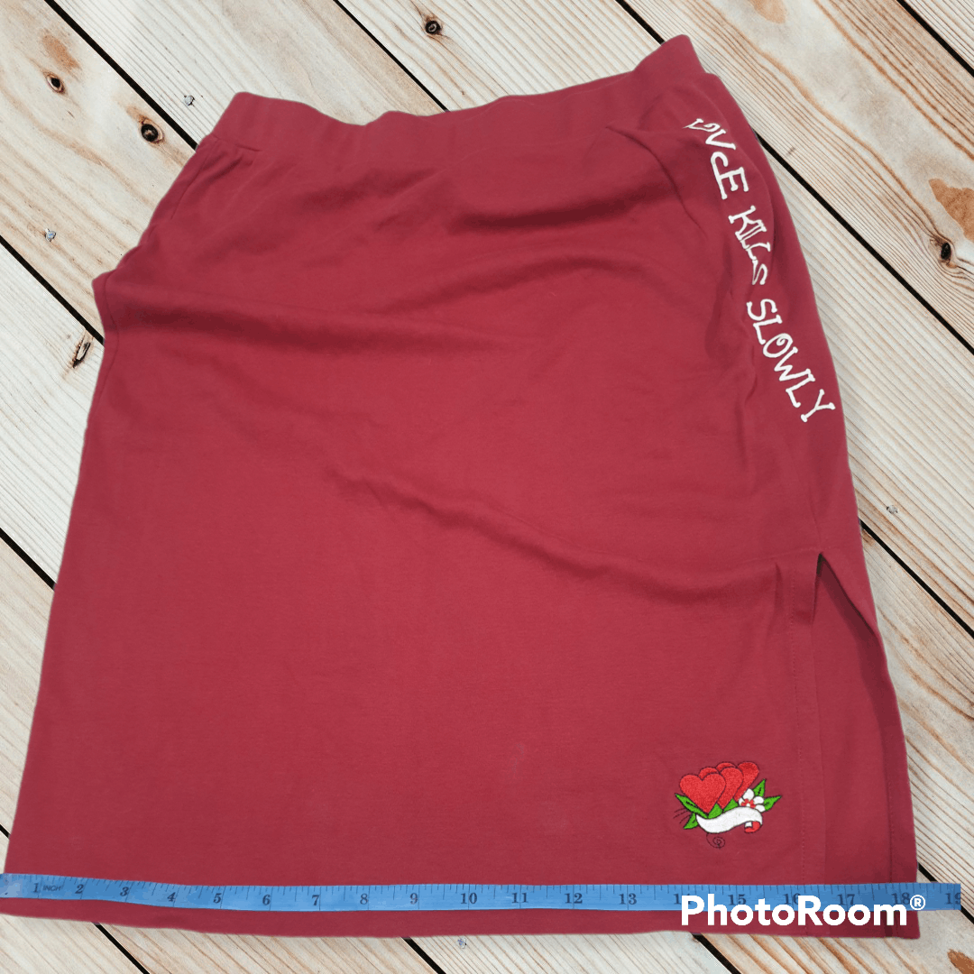 Ed Hardy Ed Hardy Red Colour Mini Skirt Size 38" / US 16 / IT 52 - 5 Thumbnail