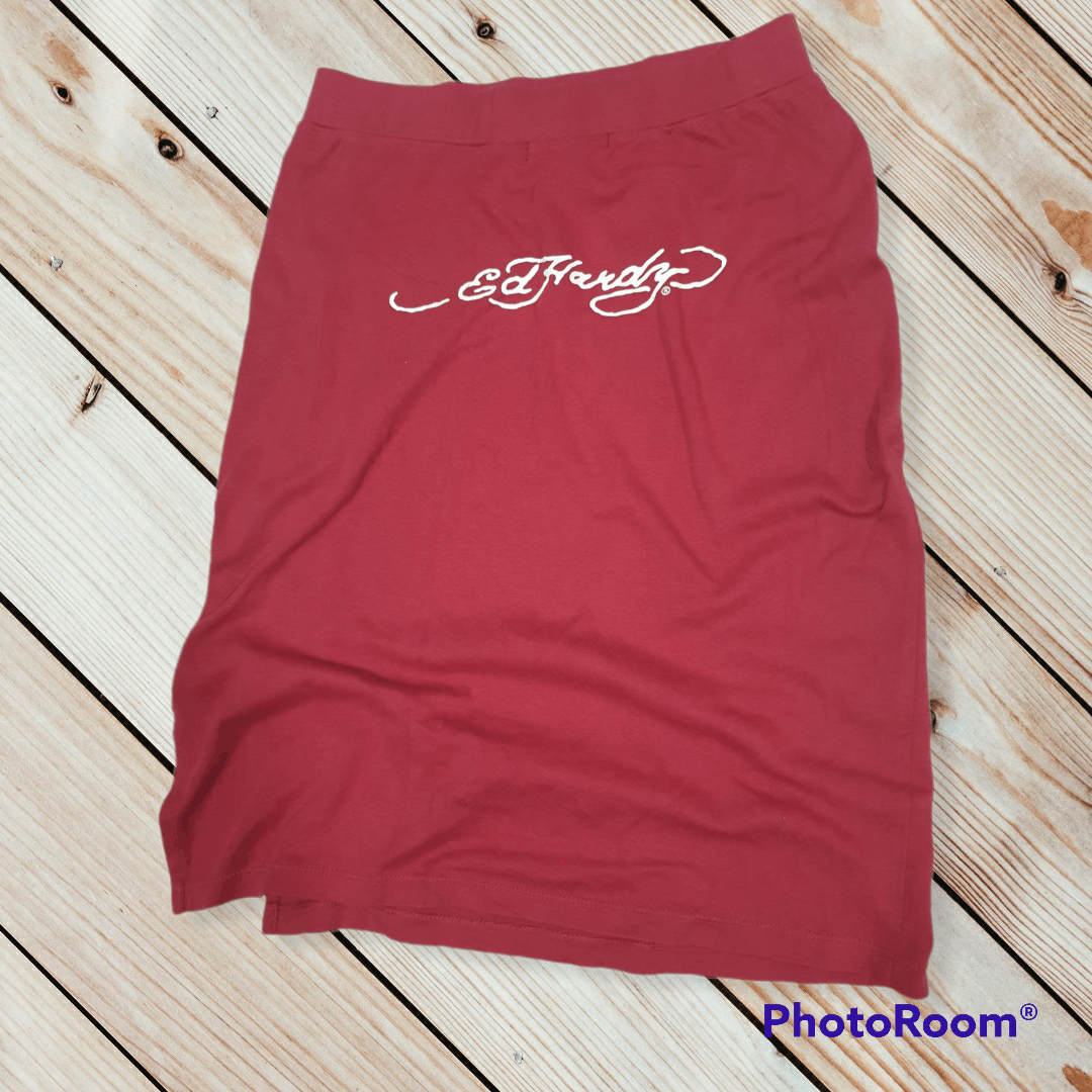 Ed Hardy Ed Hardy Red Colour Mini Skirt Size 38" / US 16 / IT 52 - 3 Thumbnail